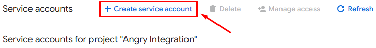Creating a service account in the Google Cloud Console
