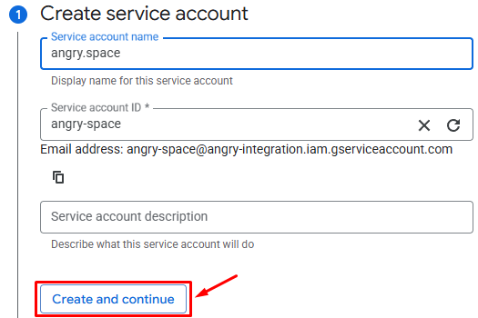 Creating a service account in the Google Cloud Console